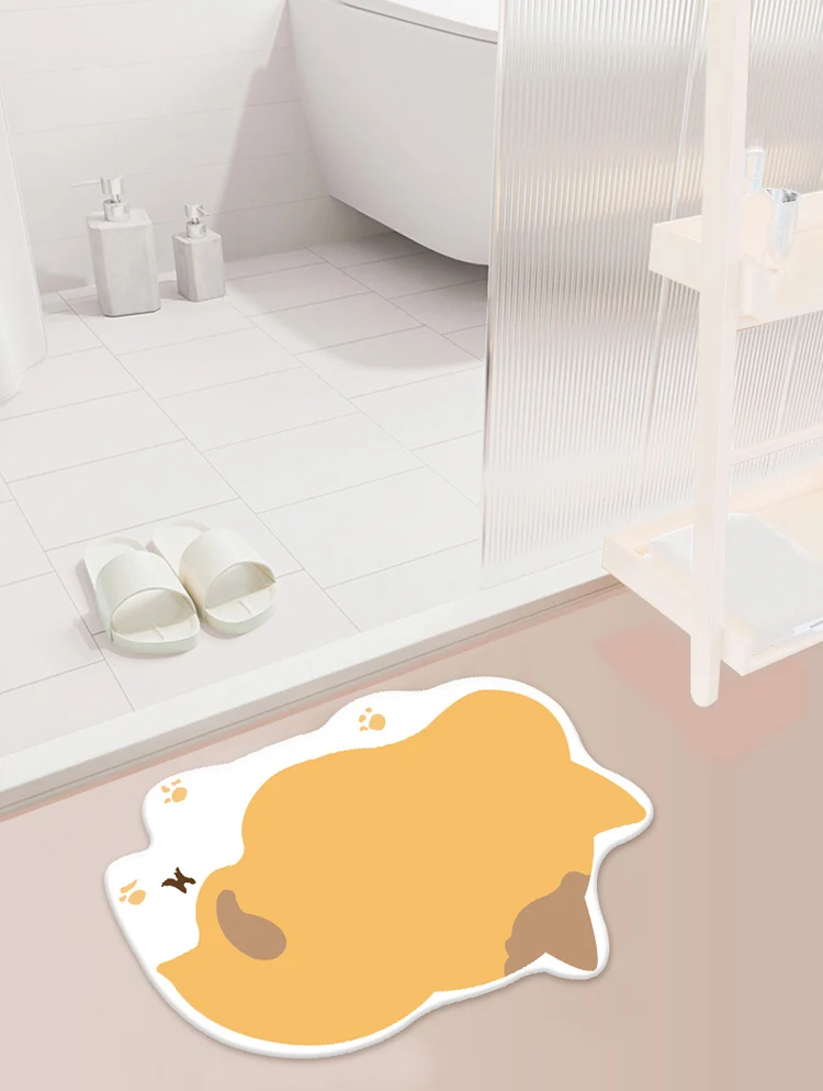Eco-friendly anti-slip anti-mould durable cute diatomite quick dry bath mat