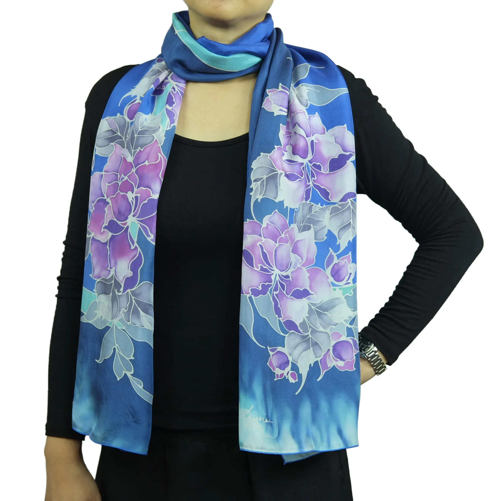 Blue Malaysian Hand Drawn Batik Silk Long Scarf - Buy Silk Scarf 90*180,Batik  Silk Scarf,Malaysia Hand Drawn Batik Scarf Product on Alibaba.com