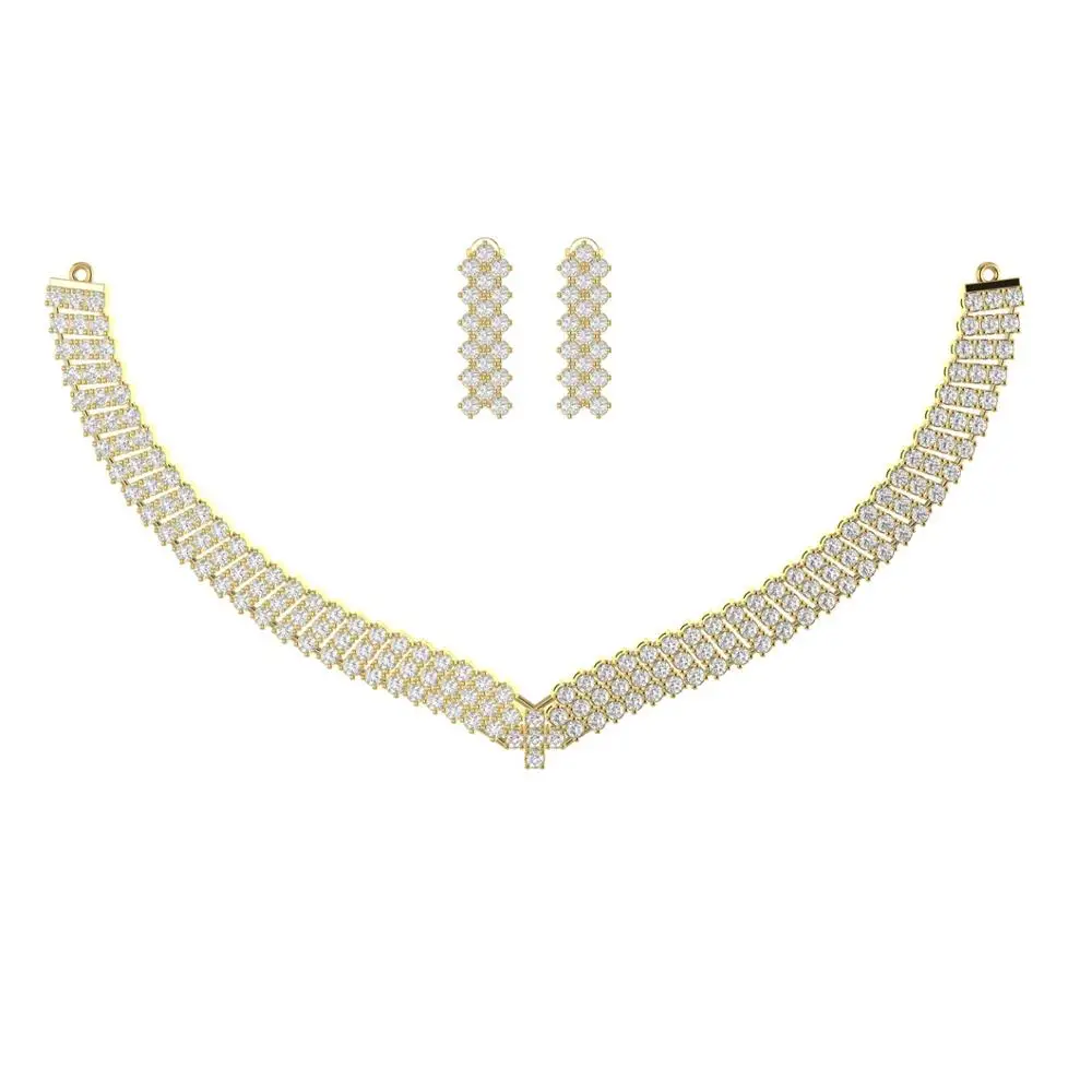 three line diamond necklace