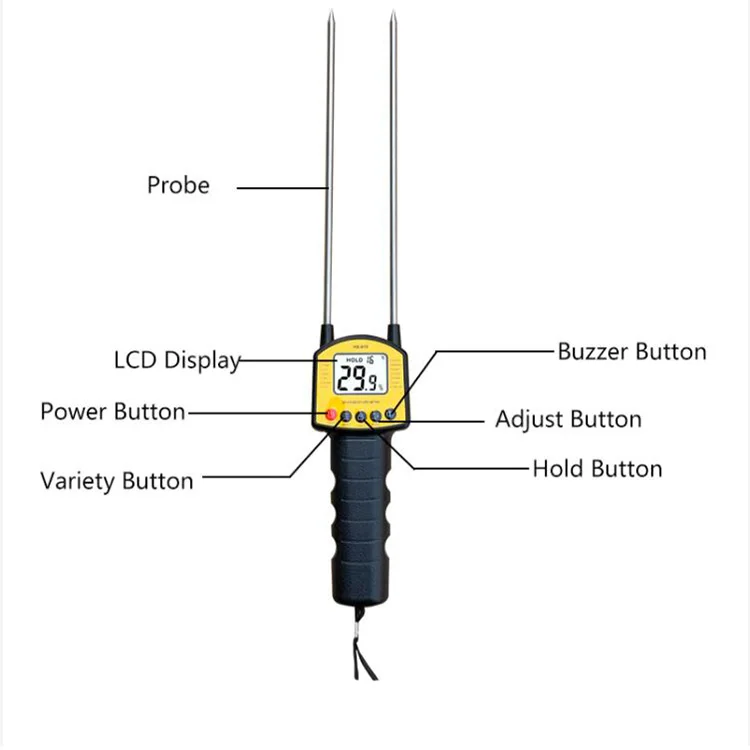 Hx019 Digital Grain Moisture Meter For Corn Wheat Rice Bean Wheat