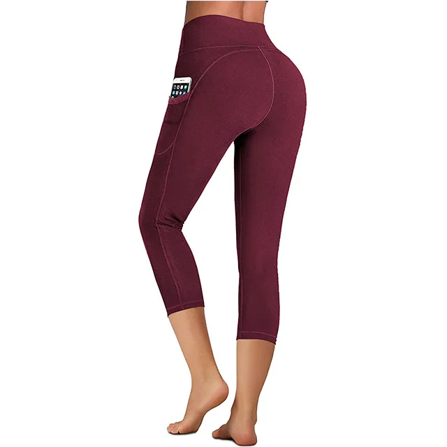 maroon capri leggings