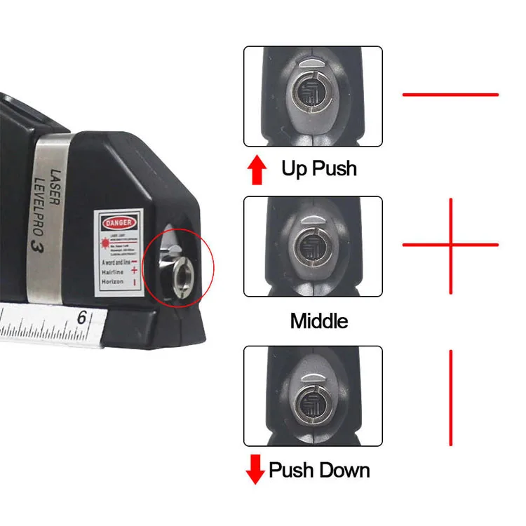 8ft Cross Line Measurement Ruler Leveling Laser Level Pro 3 Tools