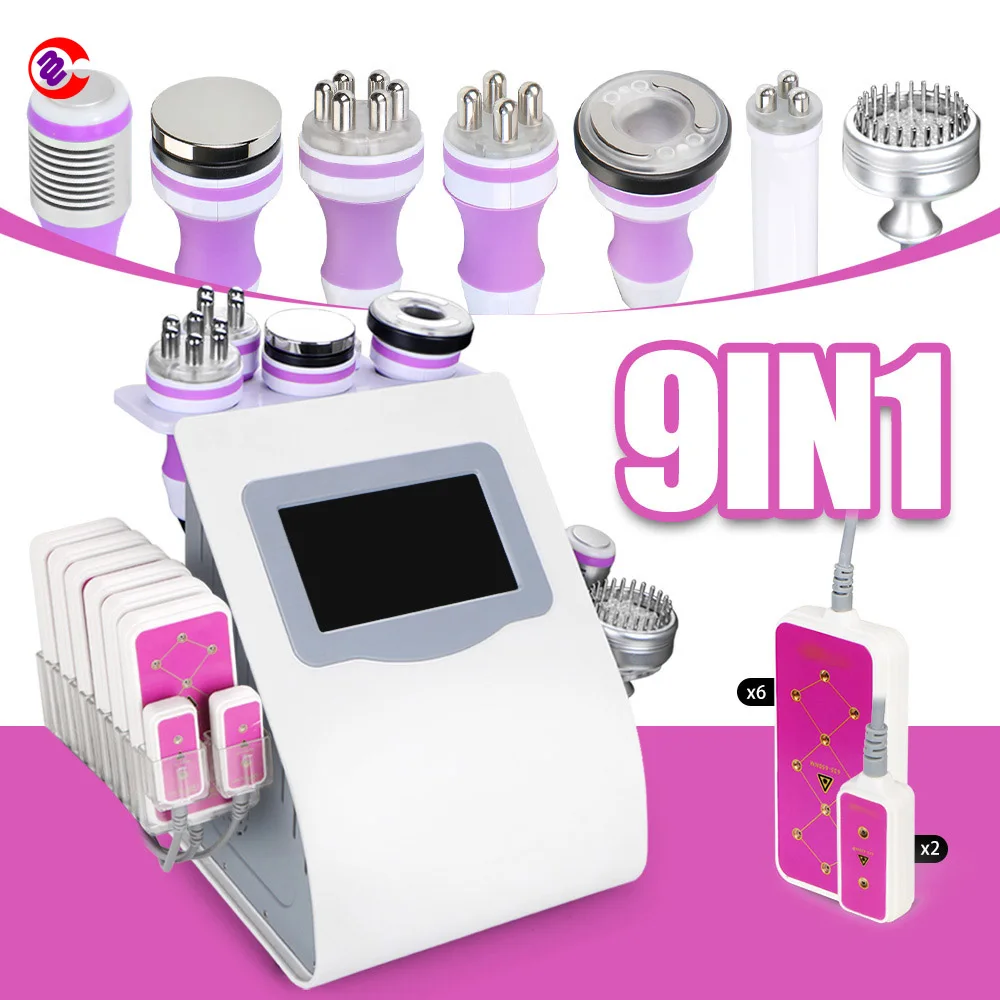 9 Dentro 1 Multifunction Beauty Machine/ Lipolaser/ Cavitation/ Vacuum/ Rf Slimming Beauty Machine