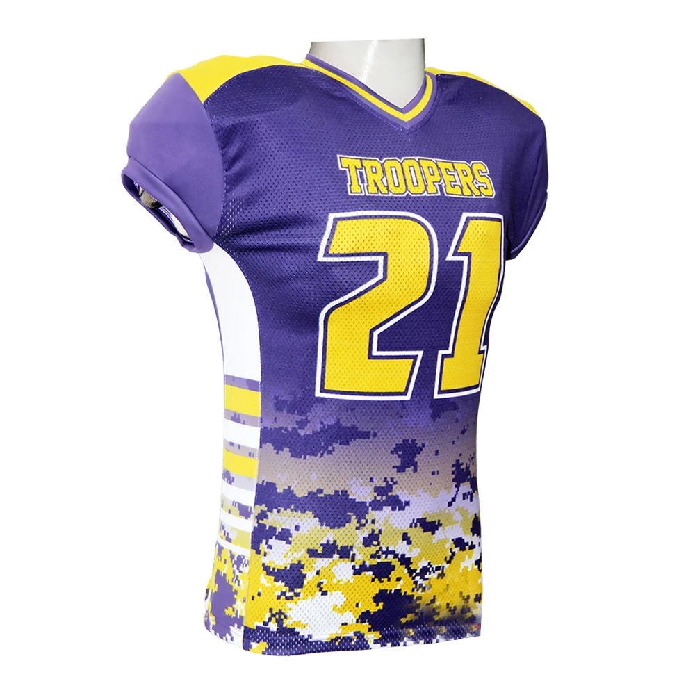 Source Sublimation Football Jersey with Tackle Twill numbers