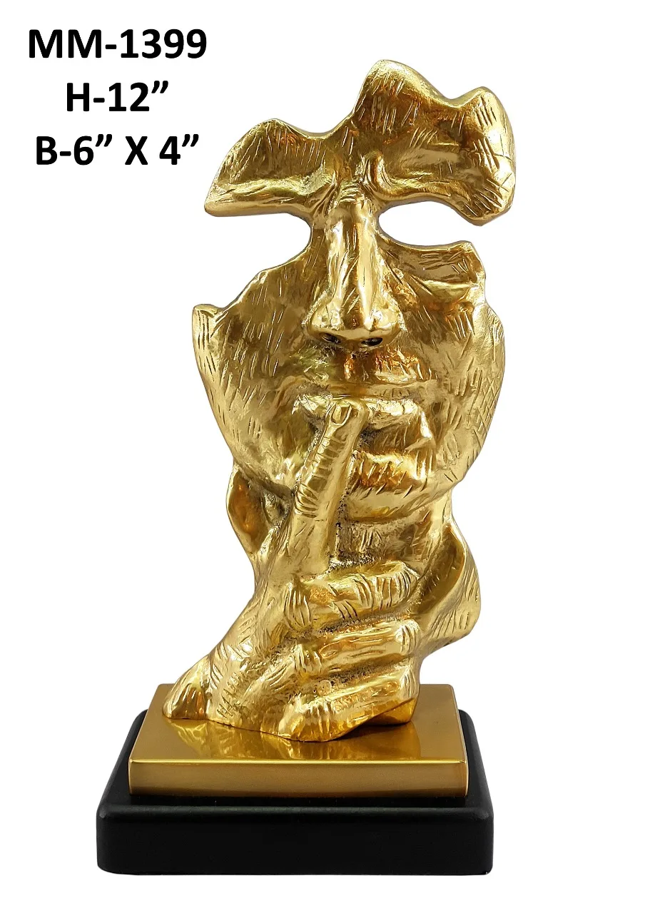 Designer Human Gold Color Figurine Home Accessories Sculpture Garden