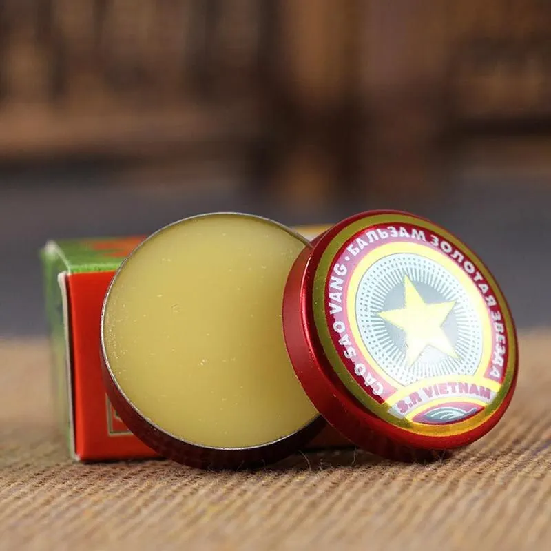 Golden Star Aromatic Balm 10g – Vietnamese Ointment For Headaches, Cold & Flu (Camphor/Menthol)