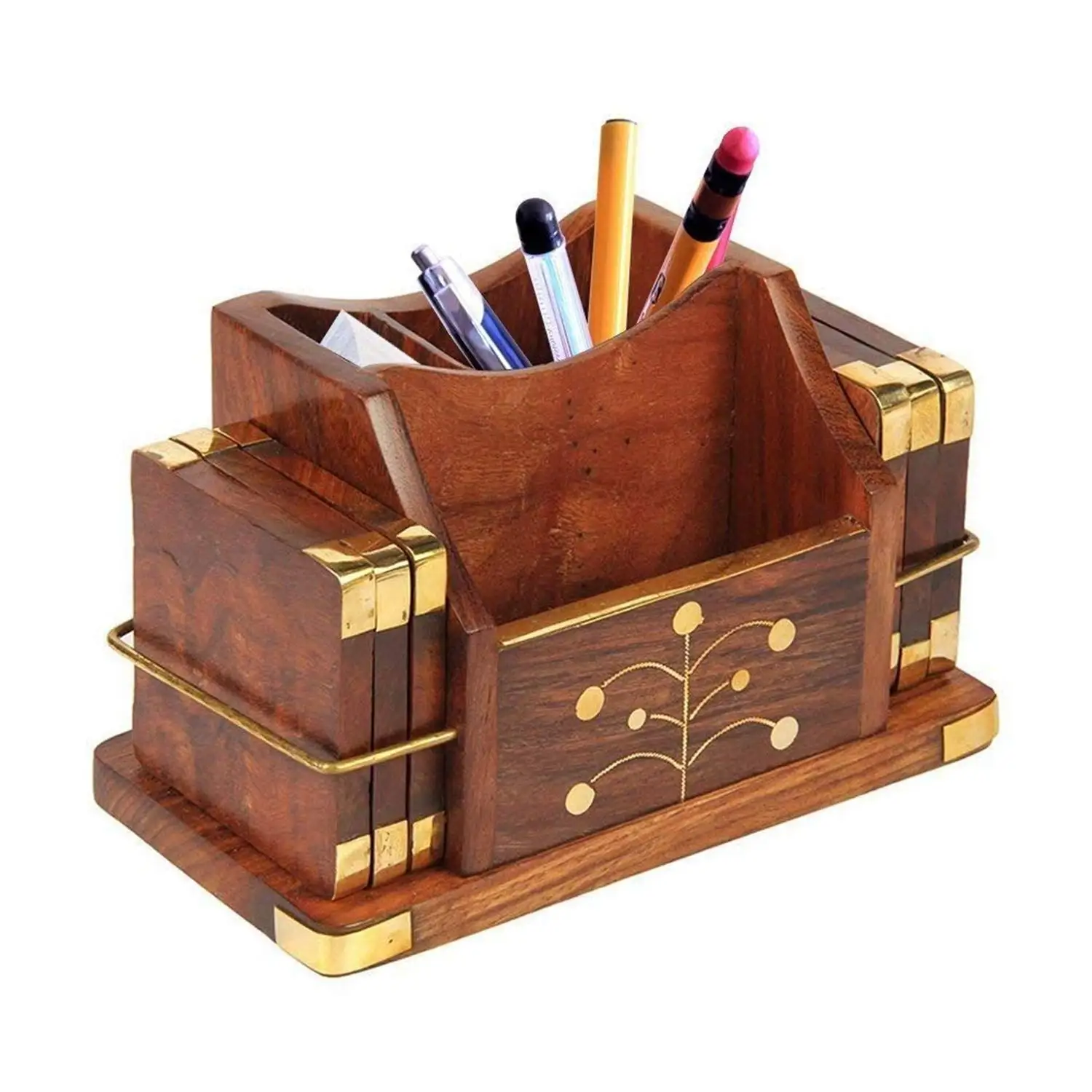 Home Decor Handmade Wooden Pencil Holder for Desk Organizers & Accessories Box