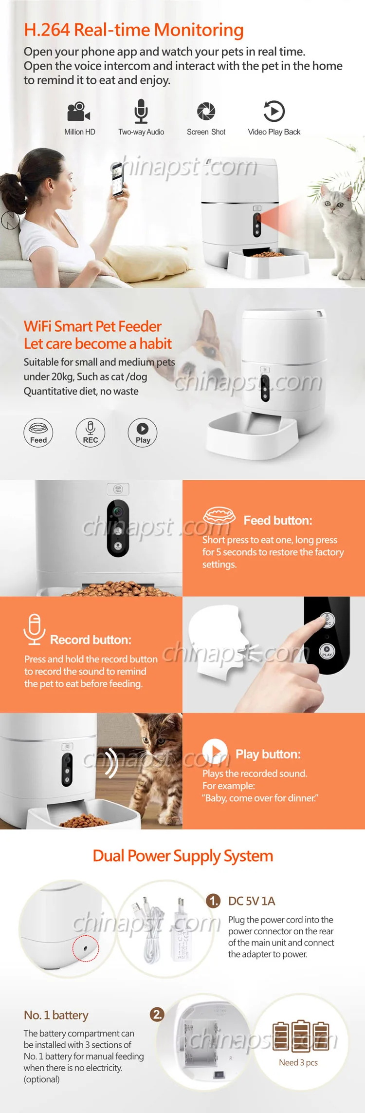 2023 Smart Remote Appliance Wifi Automatic Pet Automatic Cat Dog Feeder