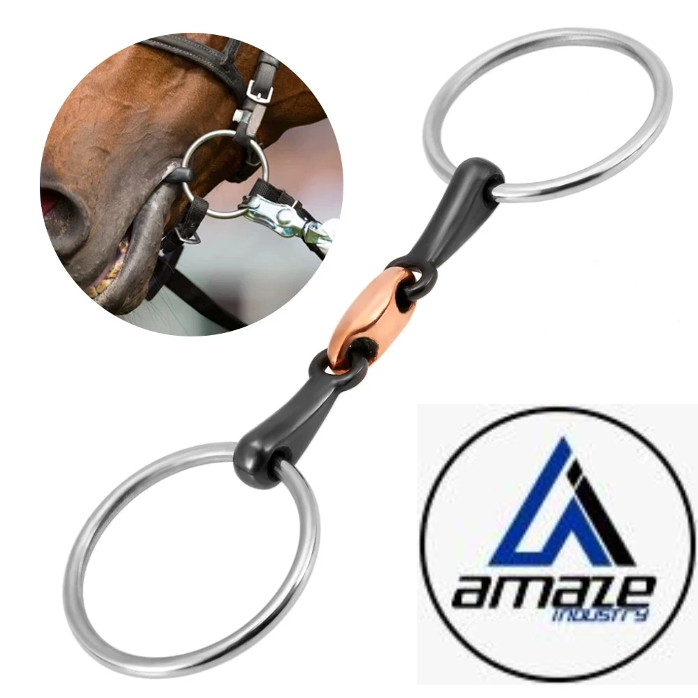 Stainless Steel Horse Mouth Bit Horse Mouth Piece Equestrian Snaffle Copper Link Bit Horse