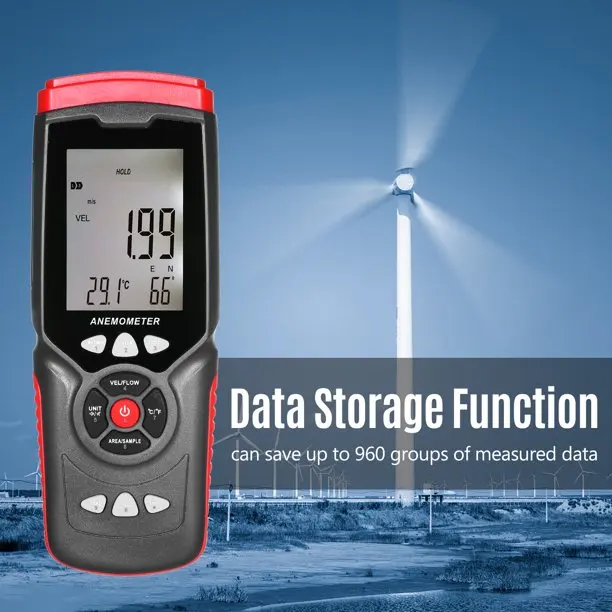 GT8907 Digital Anemometer Air Volume Tester Wind Temperature Wind Direction Wind Level Measuring Instrument High Precision