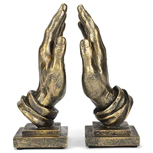 Handcrafted Hand Shaped Aluminum Bookend Book Stand Book Holder for Home Class Room Office and Library Decoration Purpose