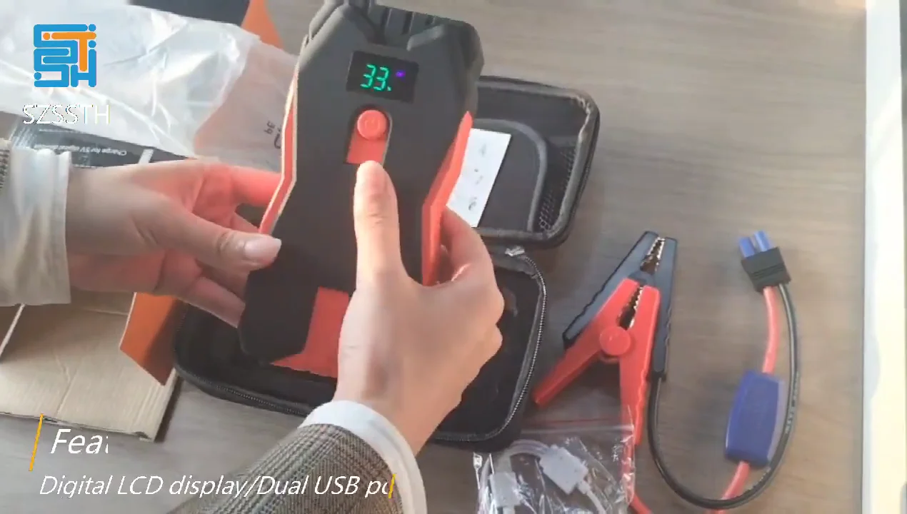 Car Jump Starter 12800mah 1500a Peak Current Jump Start With Flashlight