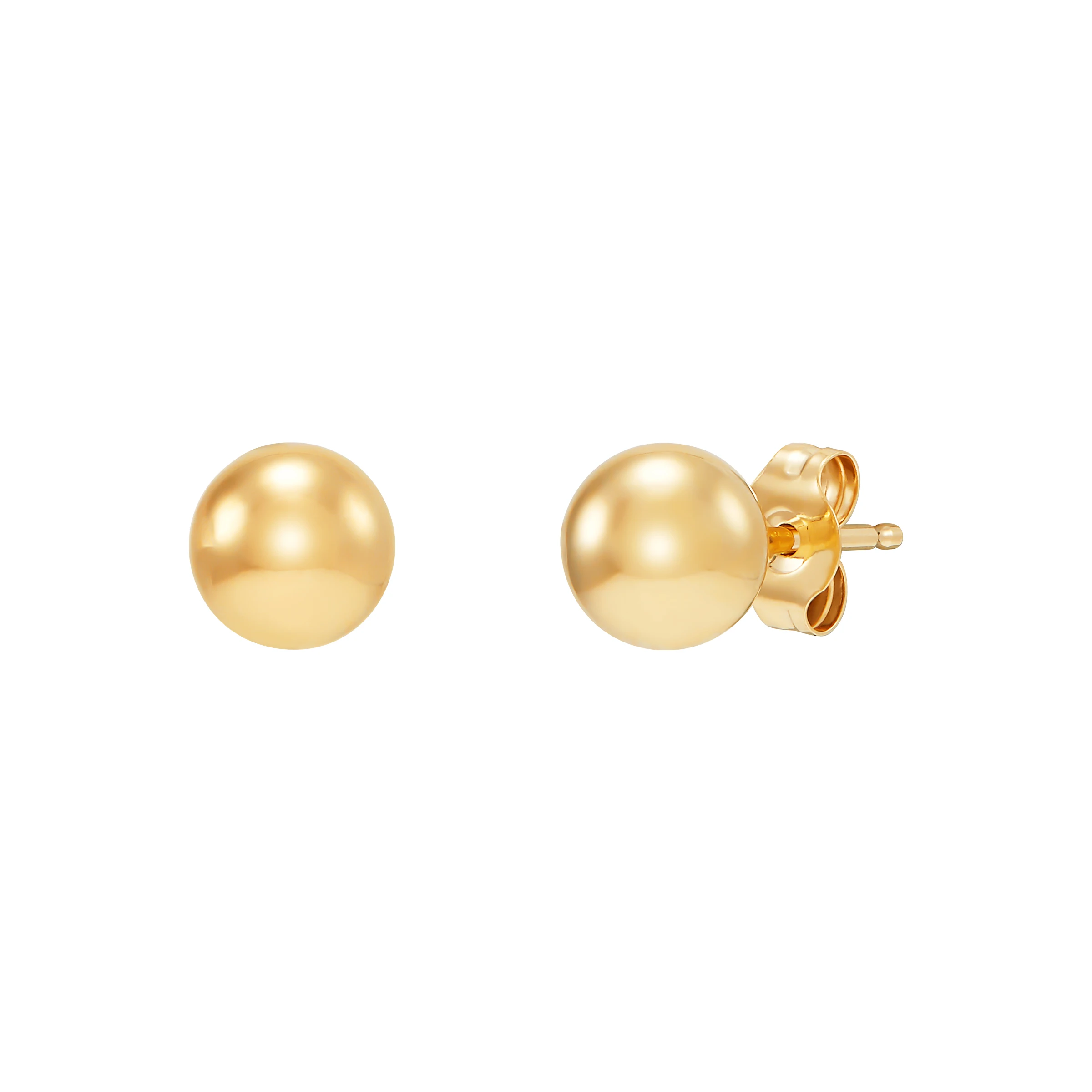 Welry 6 mm Satin Ball Stud Earrings in 14K Yellow Gold