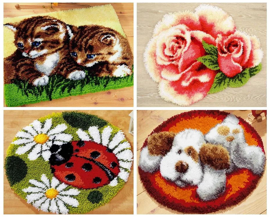 cartoon Animals carpet embroidery cross-stitch pillow tapestry kits do it yourself latch hook pillow Cushion Cover pillow diy