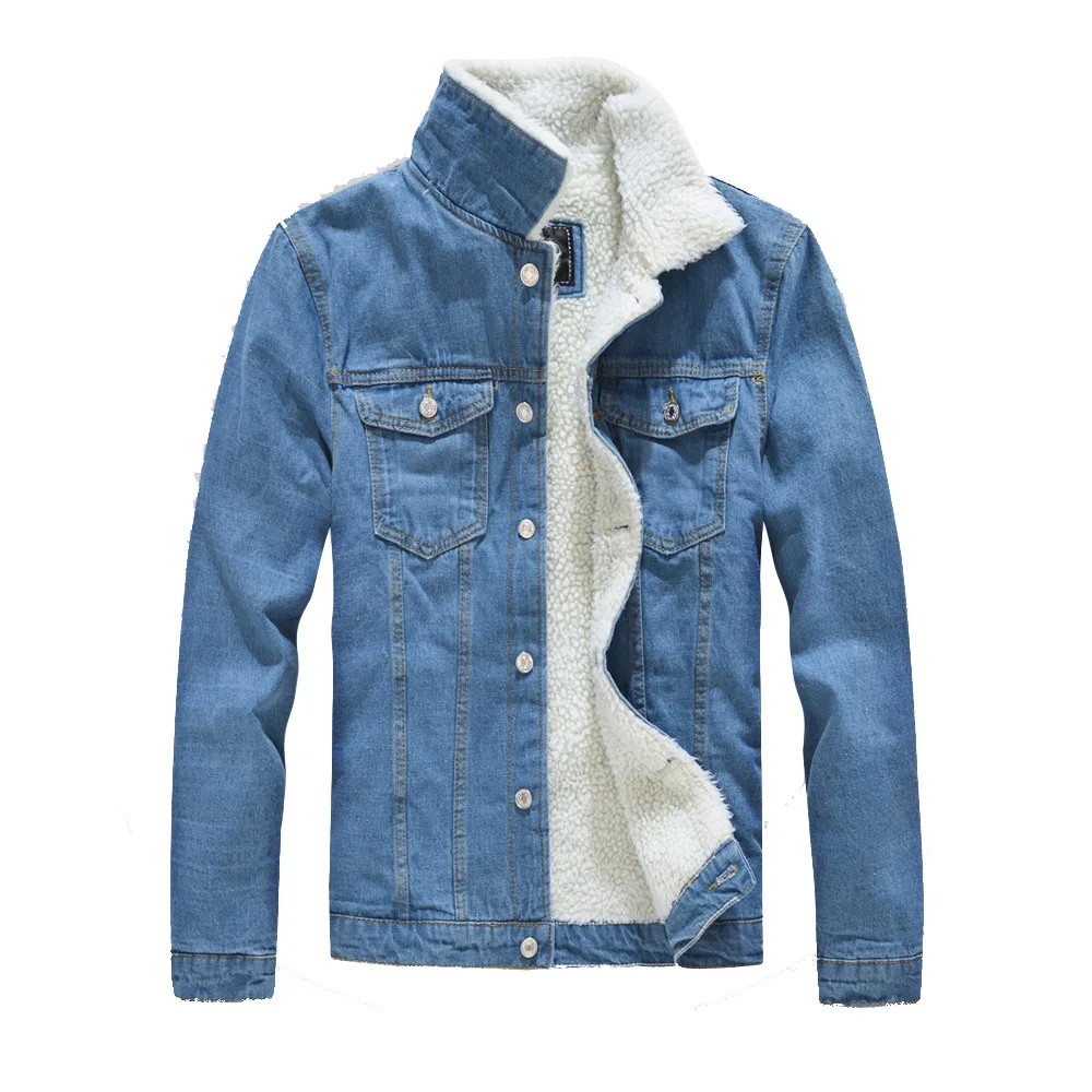 Fashion Classic Mens Denim Autumn Winter Casual Bomber Jacket Printed Nonwoven 2pcs_voghion.com