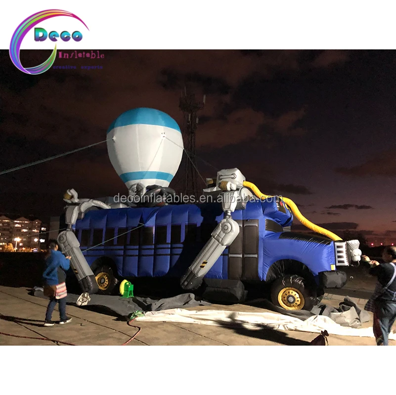 Alibaba.com: Super Cool Inflatable Battle Bus Giant Blue BUS Model for ...