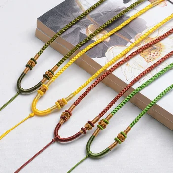 Hand-woven Necklace Rope Jade Pendant Line Hetian Jade Hanging Rope 8*8 Gold Jewelry Wenwan Diy Jade Hanging Neck Rope