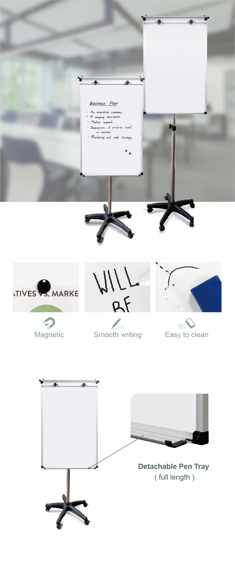 Movable Flip Chart Stand With Whiteboard For Office Buy Flip