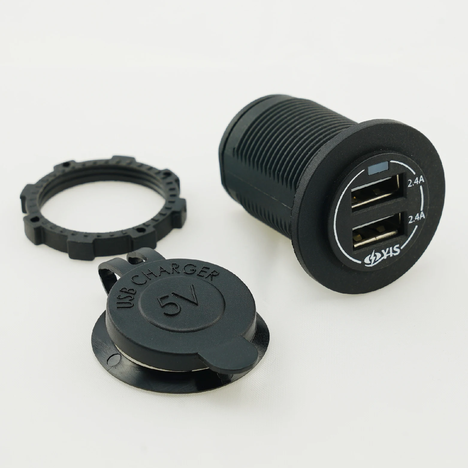 Refit Dual Port DC 12V 24V Usb Car Charger with Led Light