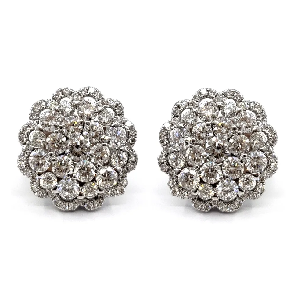 White Gold Round Diamond Stud Earring