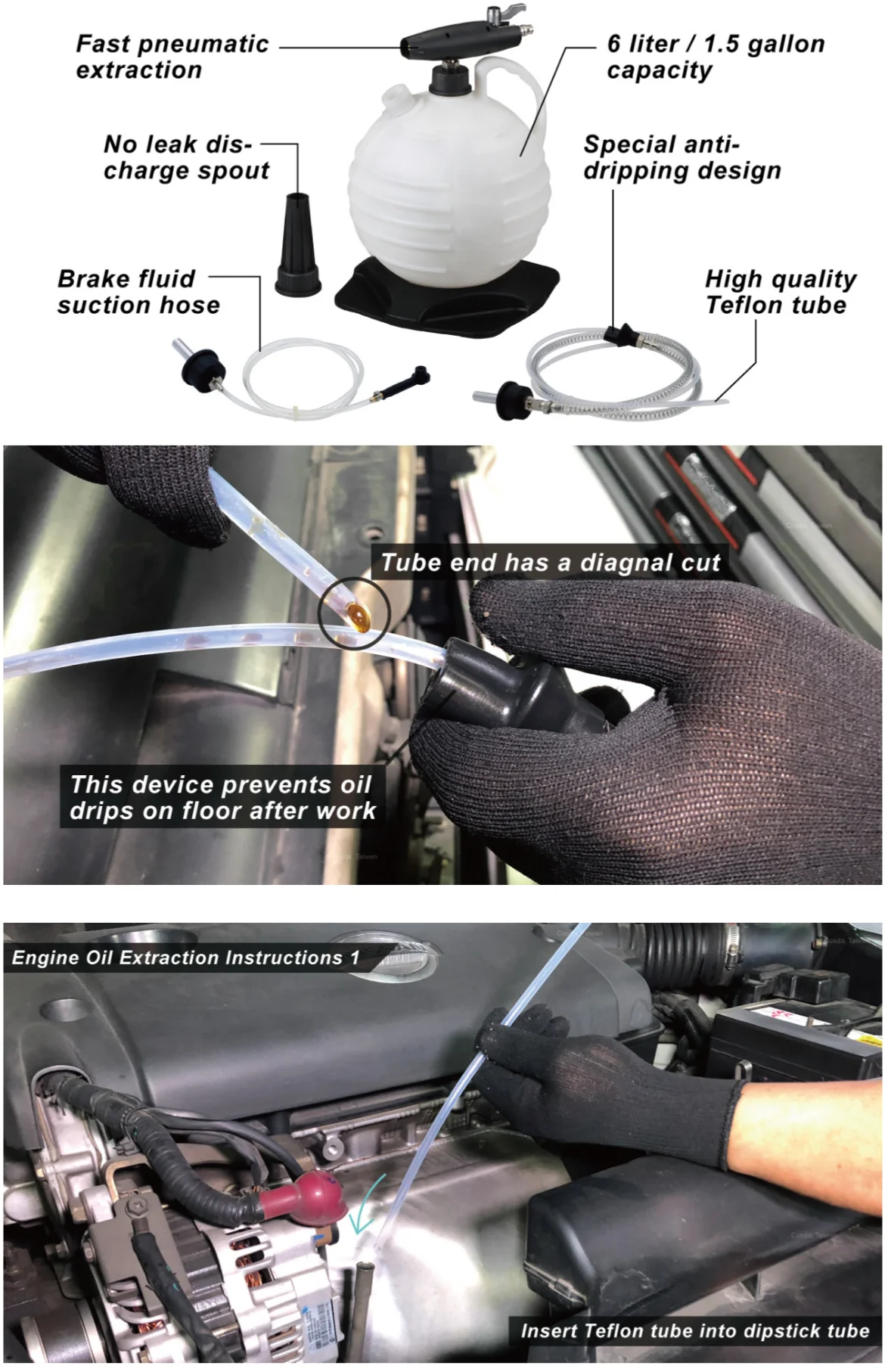 6l Pneumatic Fluid Extractor Vacuum Brake Oil Extractor And Bleeder Kit Buy 6l Vacuum Brake
