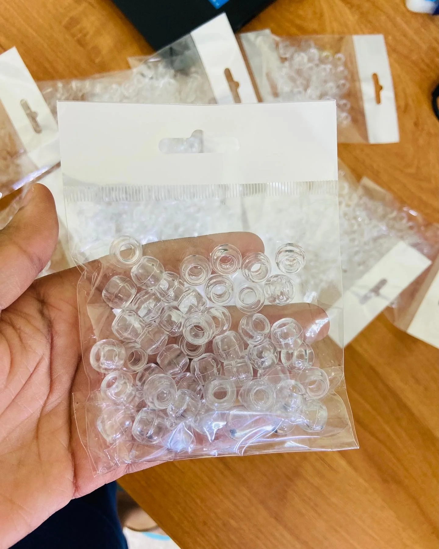 50PCS 12mm Transparent Clear Plastic Hair Beads for Dreadlock Hair