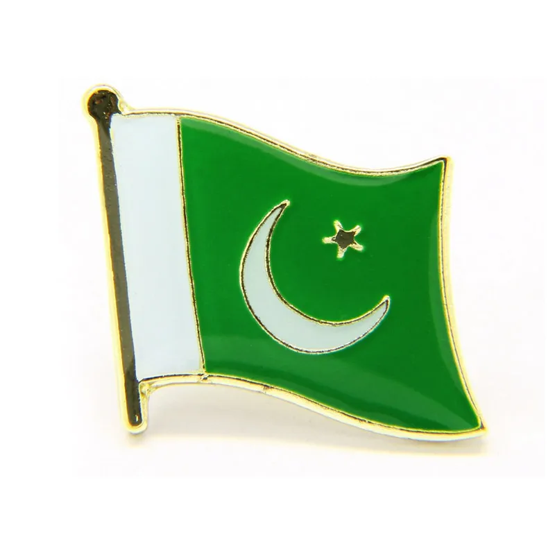 custom made country metal nation pakistan flag badge