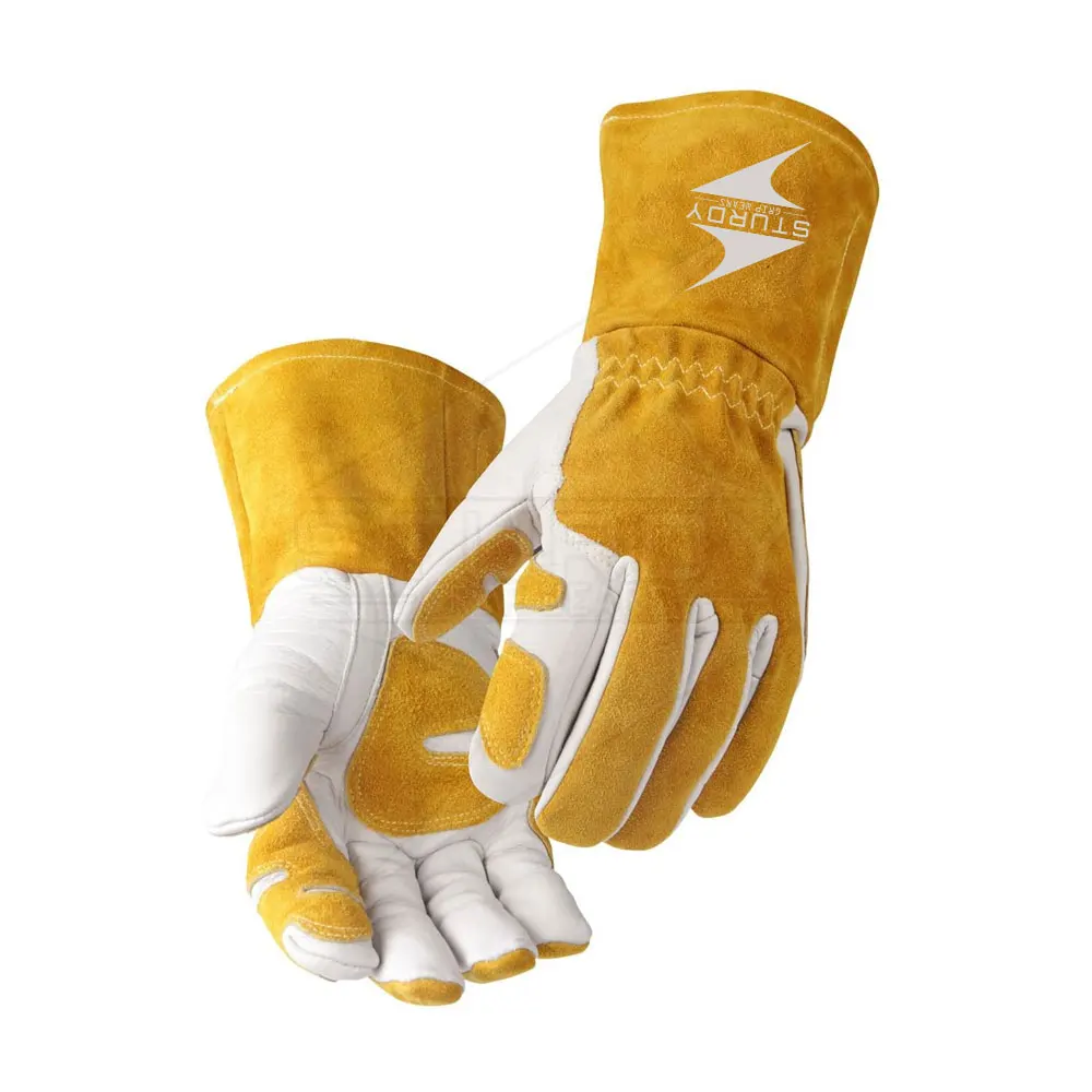 Welding Gloves Cow Split Leather Work Gloves Waterproof Heat Resistant