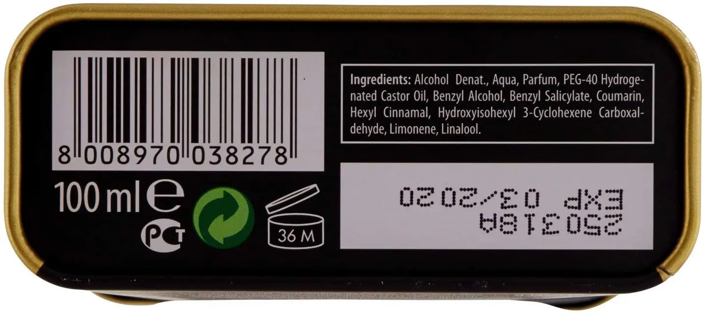 Джинсовая евро де туалет металлическая коробка 100 мл Золото