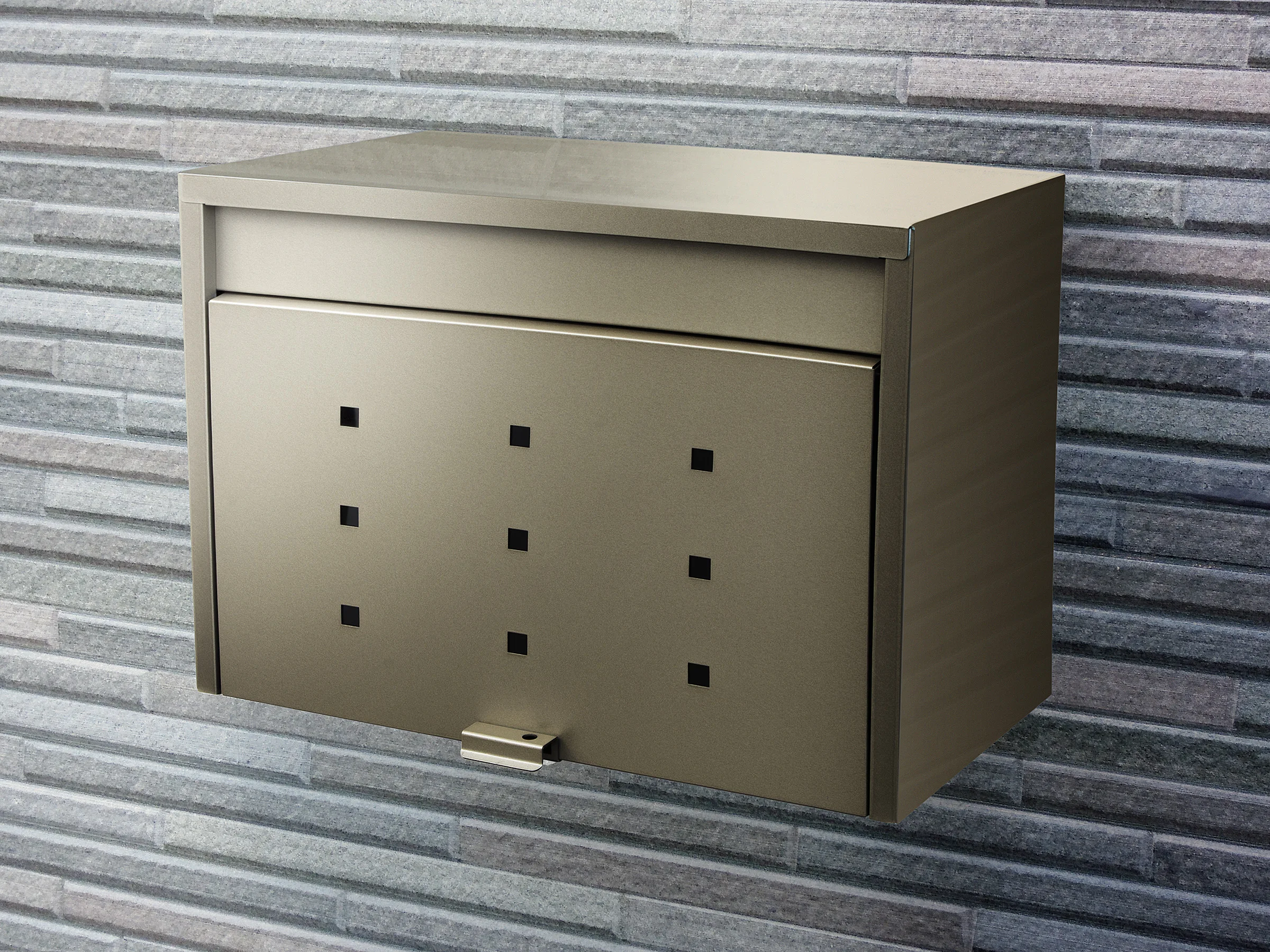 Titan Grey Outdoor Jumbo Mailbox Modern Design Bronze Grey Steel Made High Capacity Weatherproof Office Mailbox Home Mailbox