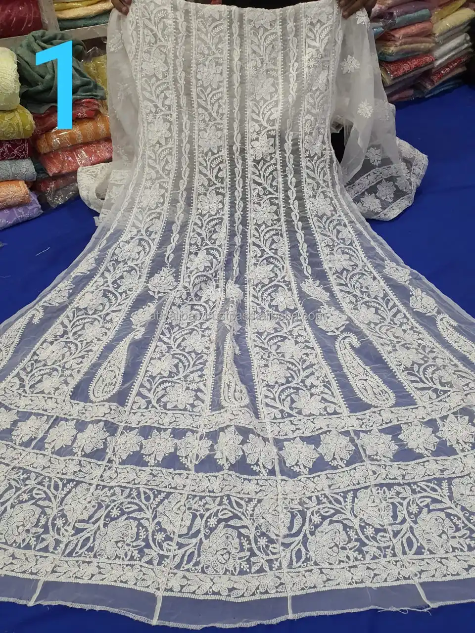 New Design of Beautiful Stylish Kurti allover chikankari with heavy thread embroidery work-2021