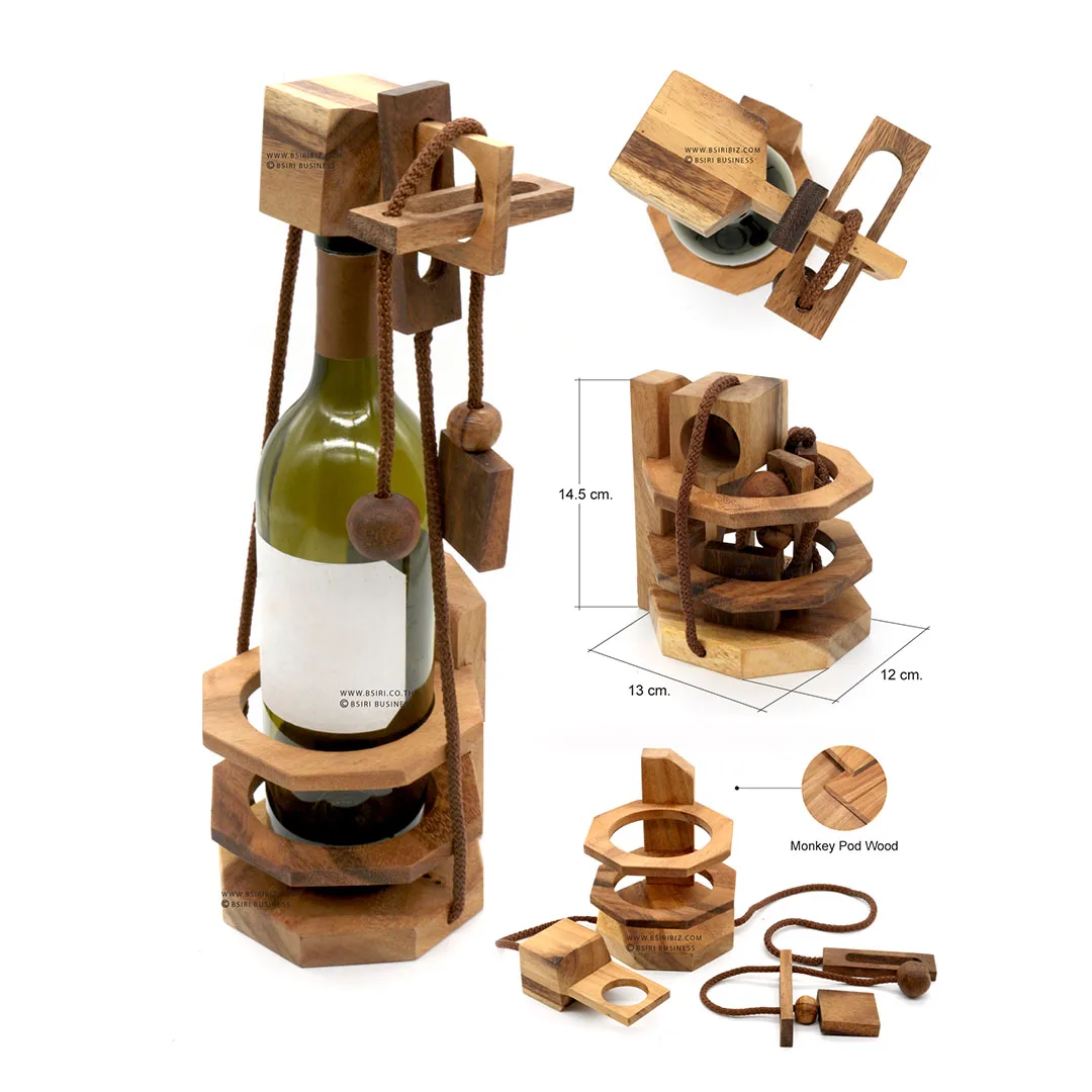 BSIRI Think for Drink Wine Puzzle - Challenging Brain Teaser and Wine  Bottle Holder Game, Functional Wine Storage, Ideal Wine Lover Gifts, Fun  Gifts