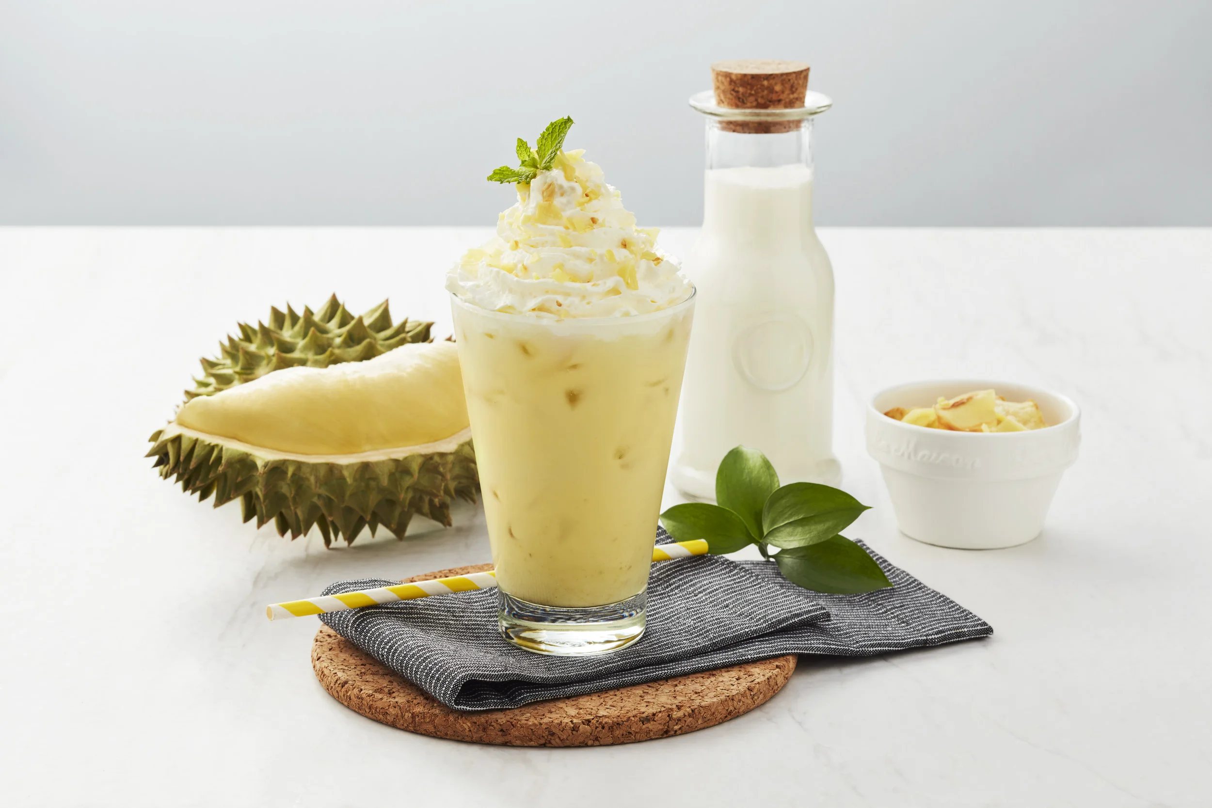Thai Monthong Durian Mixed Powder For Preparing Hot Drinks And Iced