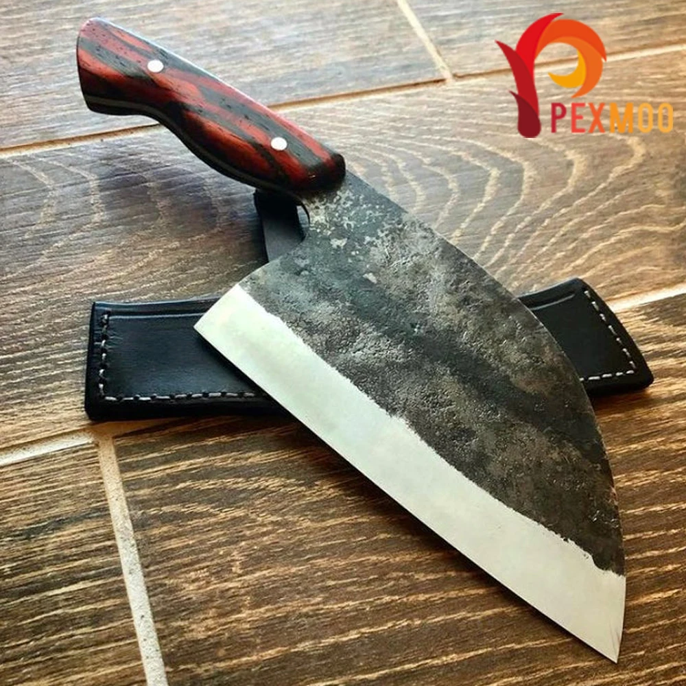 Custom Handmade Carbon Steel Chef Knife Butcher Cleaver Kitchen Knife