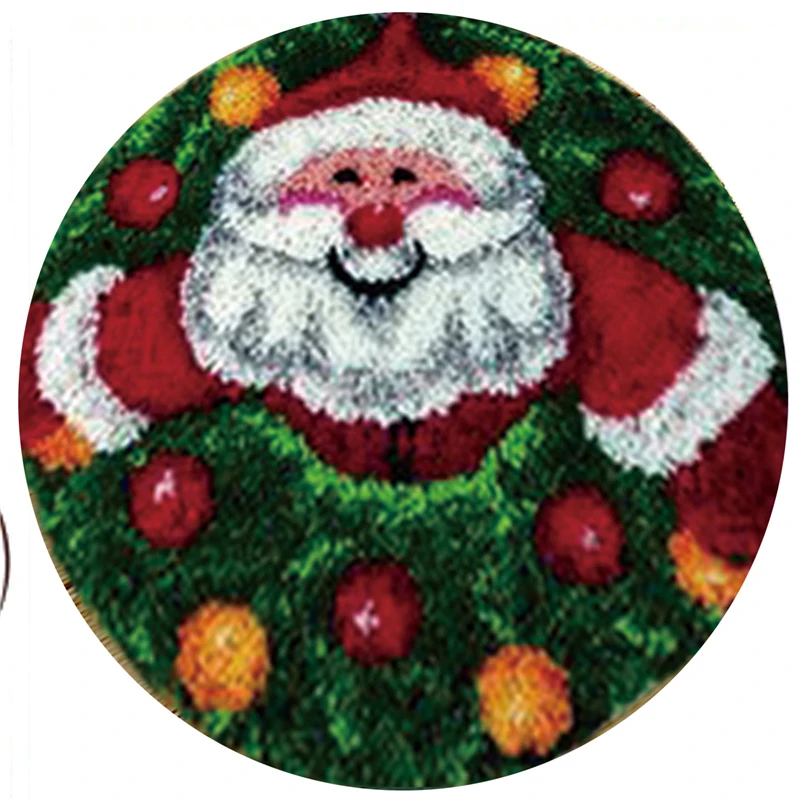 Latch Hook Kits Diy klink haak kussen Embroidered Carpet handwerken knooppakket Needlework Set Santa Claus Crocheting Doormat