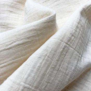 Washed Fabric Natural Bio Mull Muslin GOTS Organic Double Gauze 100% Cotton Canvas Fabric Mesh Fabric Printing Woven