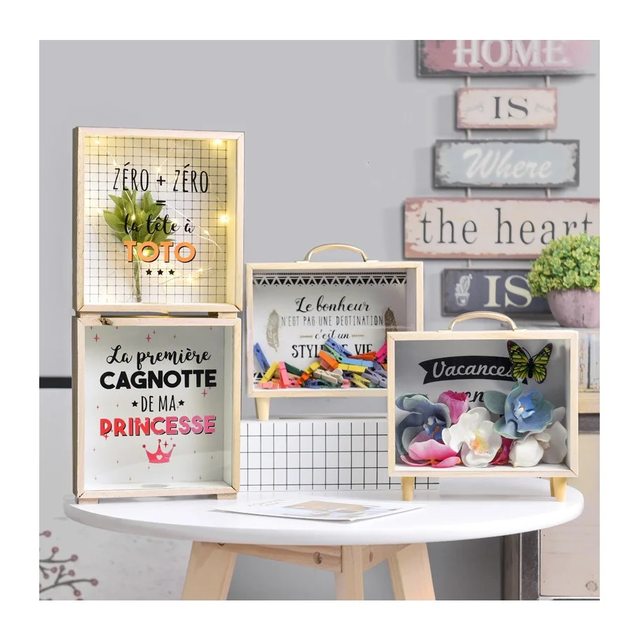 Скандинавский Ins креативный деревянный ящик для хранения мусора, настольное украшение, украшения, коробки для денег