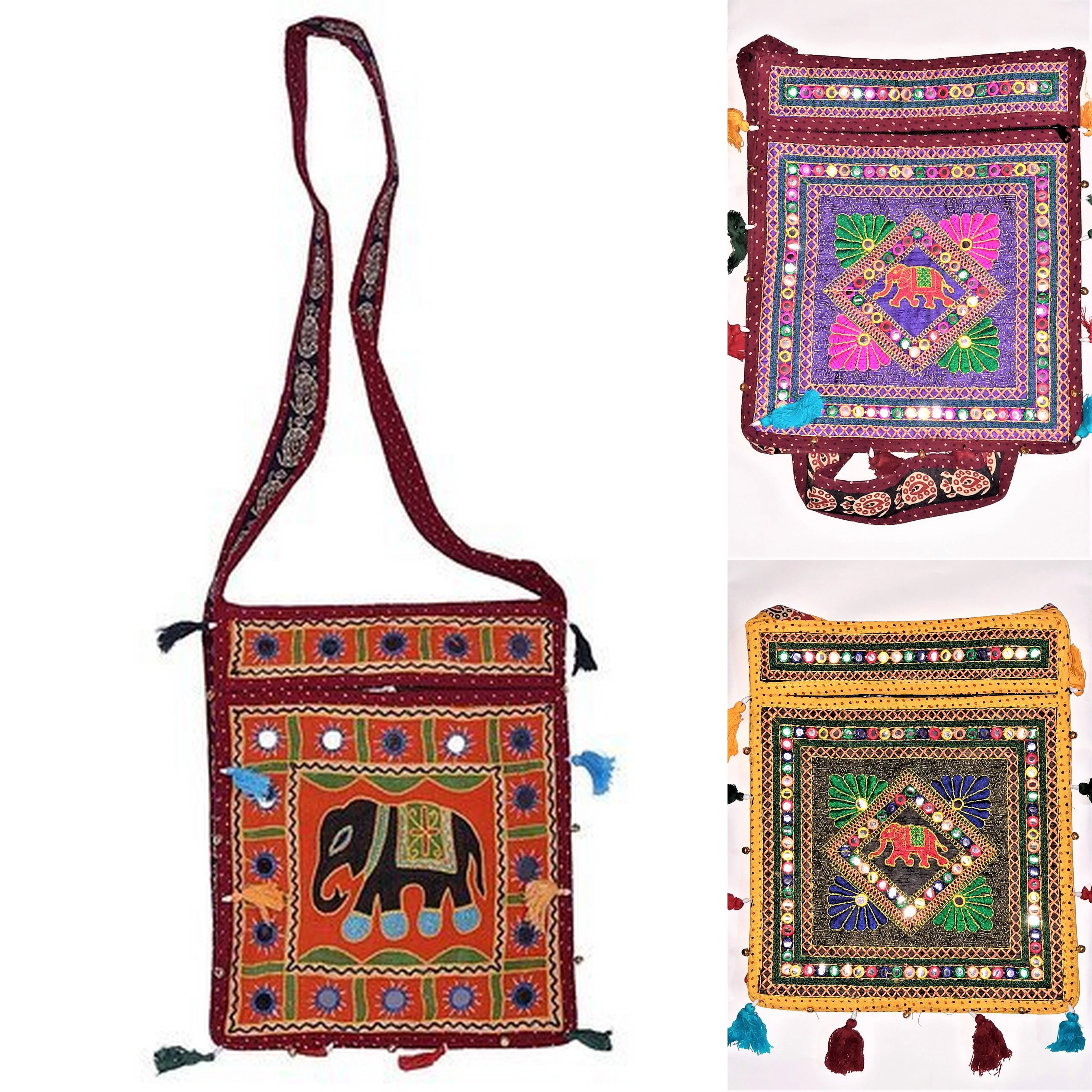 Designer Kantha Hand Embroidery Tribal Banjara Boho Indian Shoulder Bag  #293: Handbags