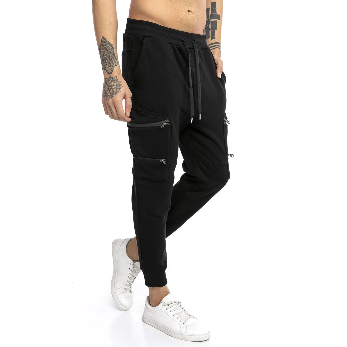 solid black joggers