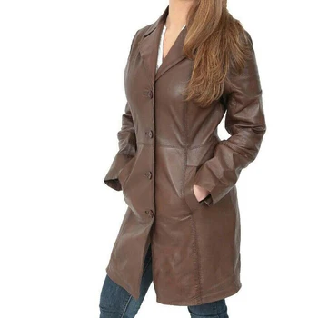 Hot Selling Fashion Casual Hip Hop Winter Women Leather Trench Coats