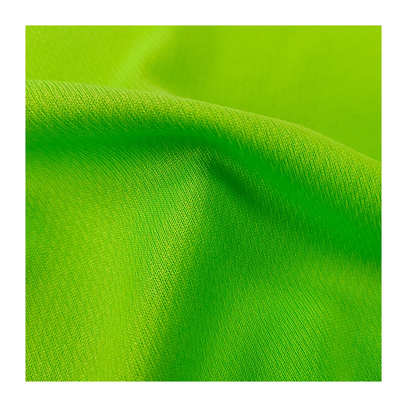 Флуоресцентная зеленая ткань полиэстер Джерси ткань птичий глаз вязаная ткань