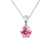 Ciondolo in Ottone Placcato in Oro Bianco 18k - Tormalina Rosa