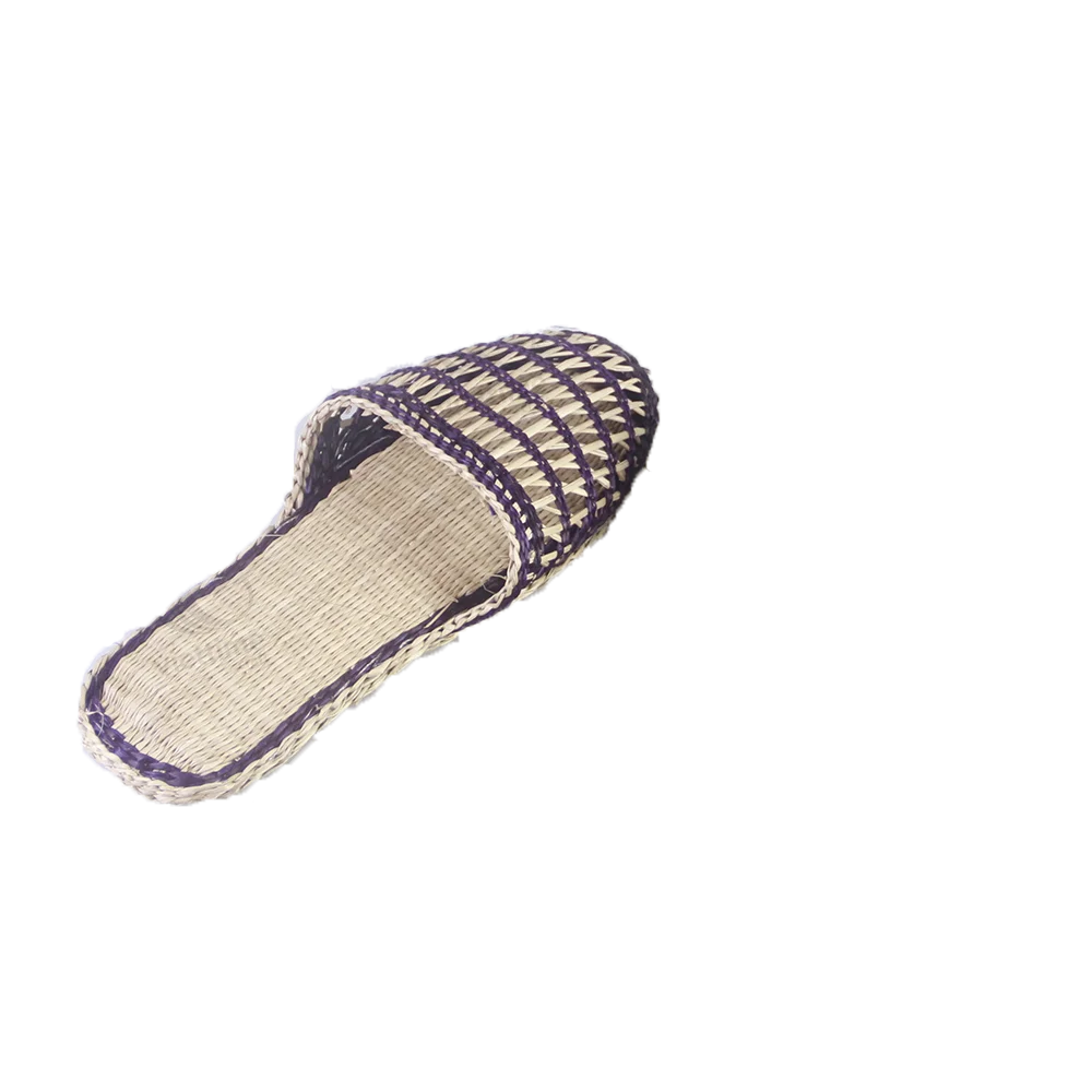 Rustic Style New Collection Attractive Rattan Seagrass Straw Slippers Outdoor Flat Weaving Sandals Slide for Women From Vietnam