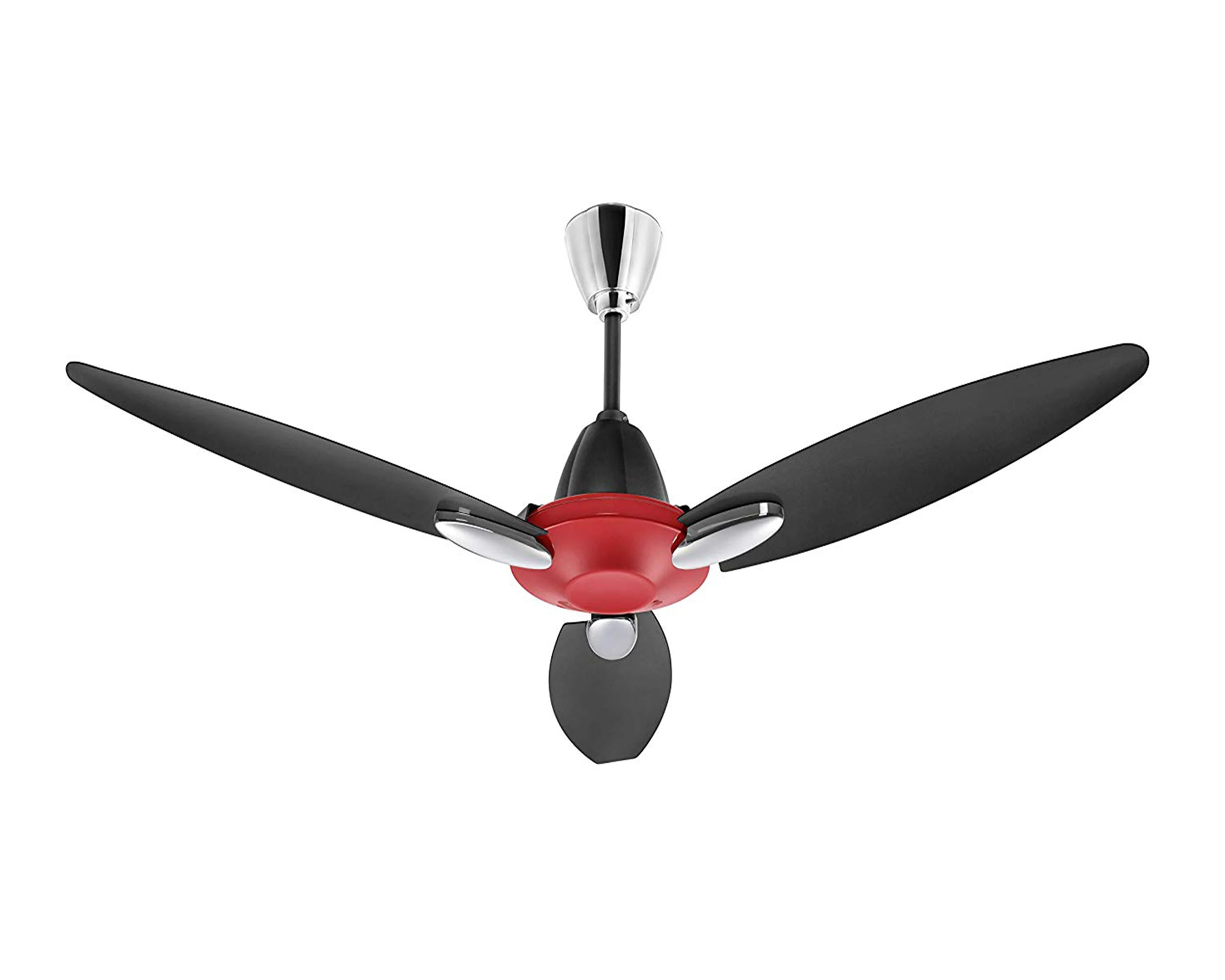 red and black ceiling fan