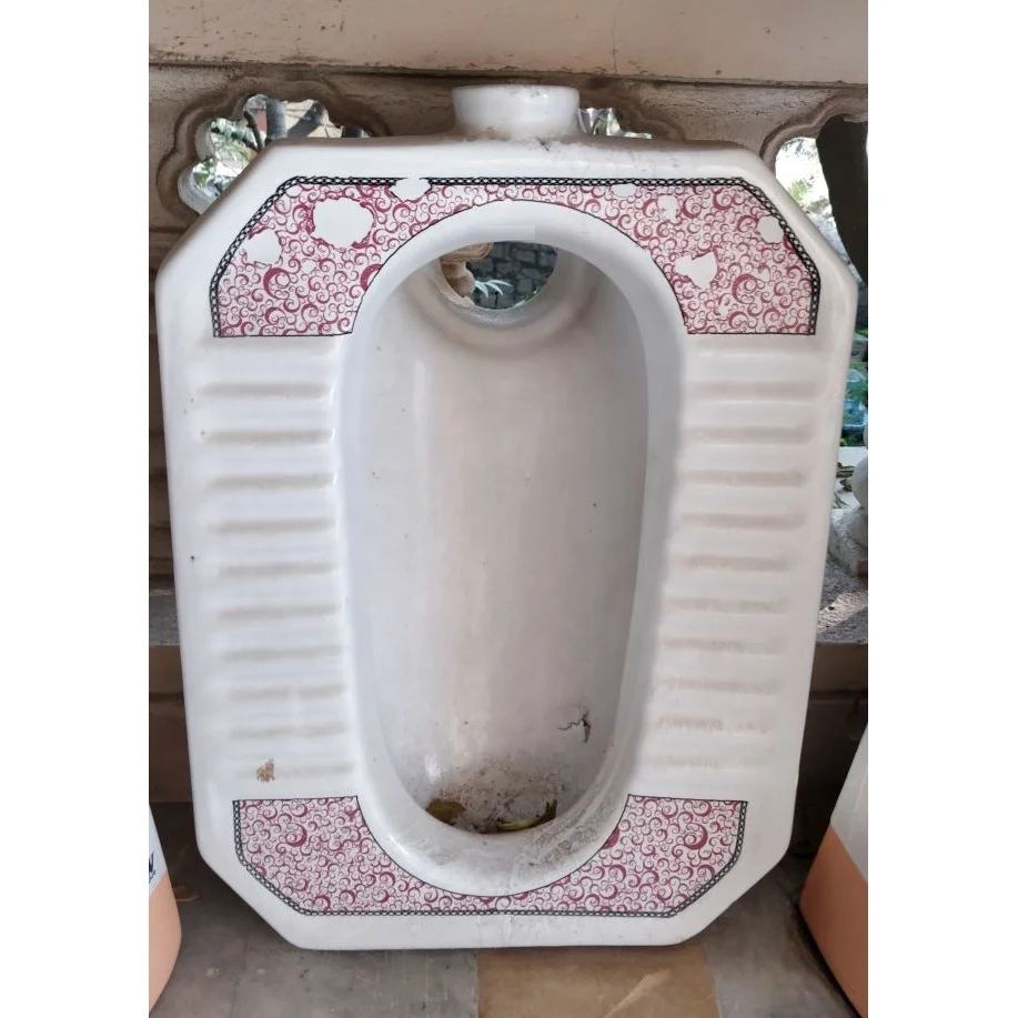 Designer Color Printed Bathroom sanitary ware product manufacturer cheap price medium Deep Squatting Orisa pan Toilet Commode WC