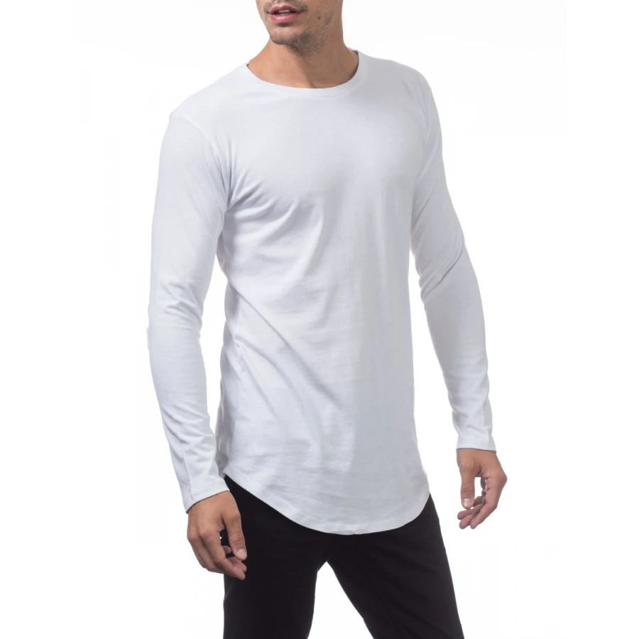 long curved hem t shirt