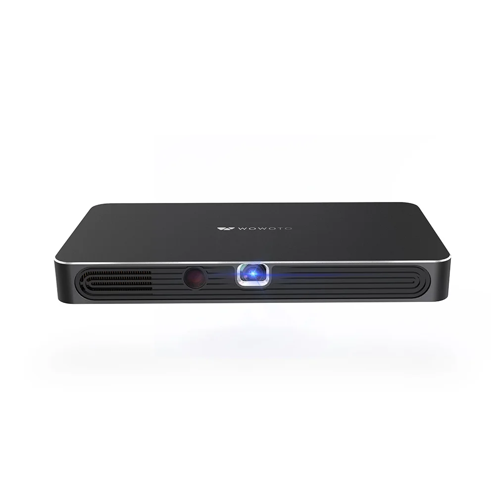 WOWOTO 3D Video Smart LED DLP Projector Black 2000lumens Battery Powered Digital Projector Dual Band WIFI Home Theatre Projector