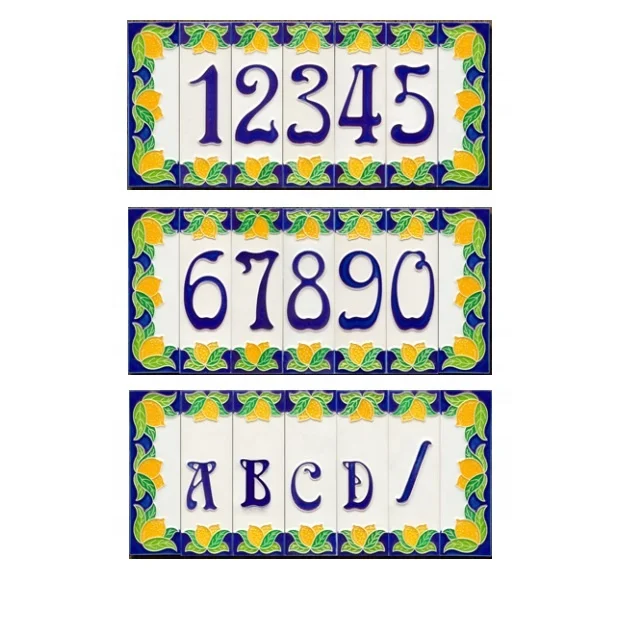 Handmade Ceramic House Numbers & Letters Plaque by Creazioni Luciano Made In Italy