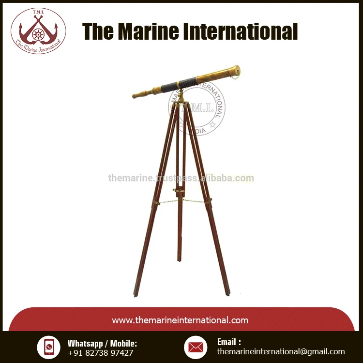 Buy Nautical Brass 39 Inch Telescope With Wooden Tripod Stand Antique  Nautical Floor Home Decor Gift Online in India 