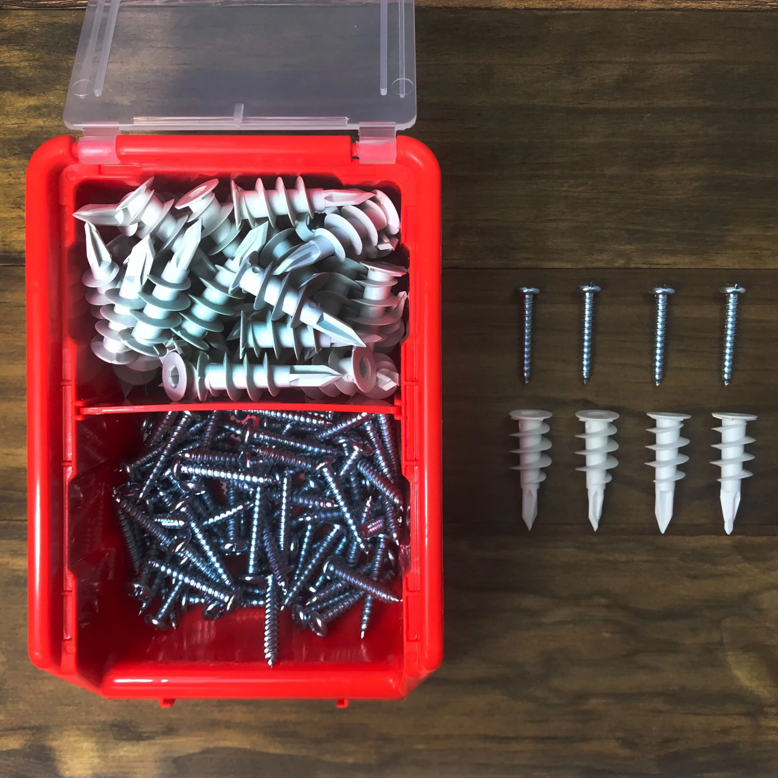 Heavy Duty Plastic Self Drilling Drywall Anchors And Screws Kit